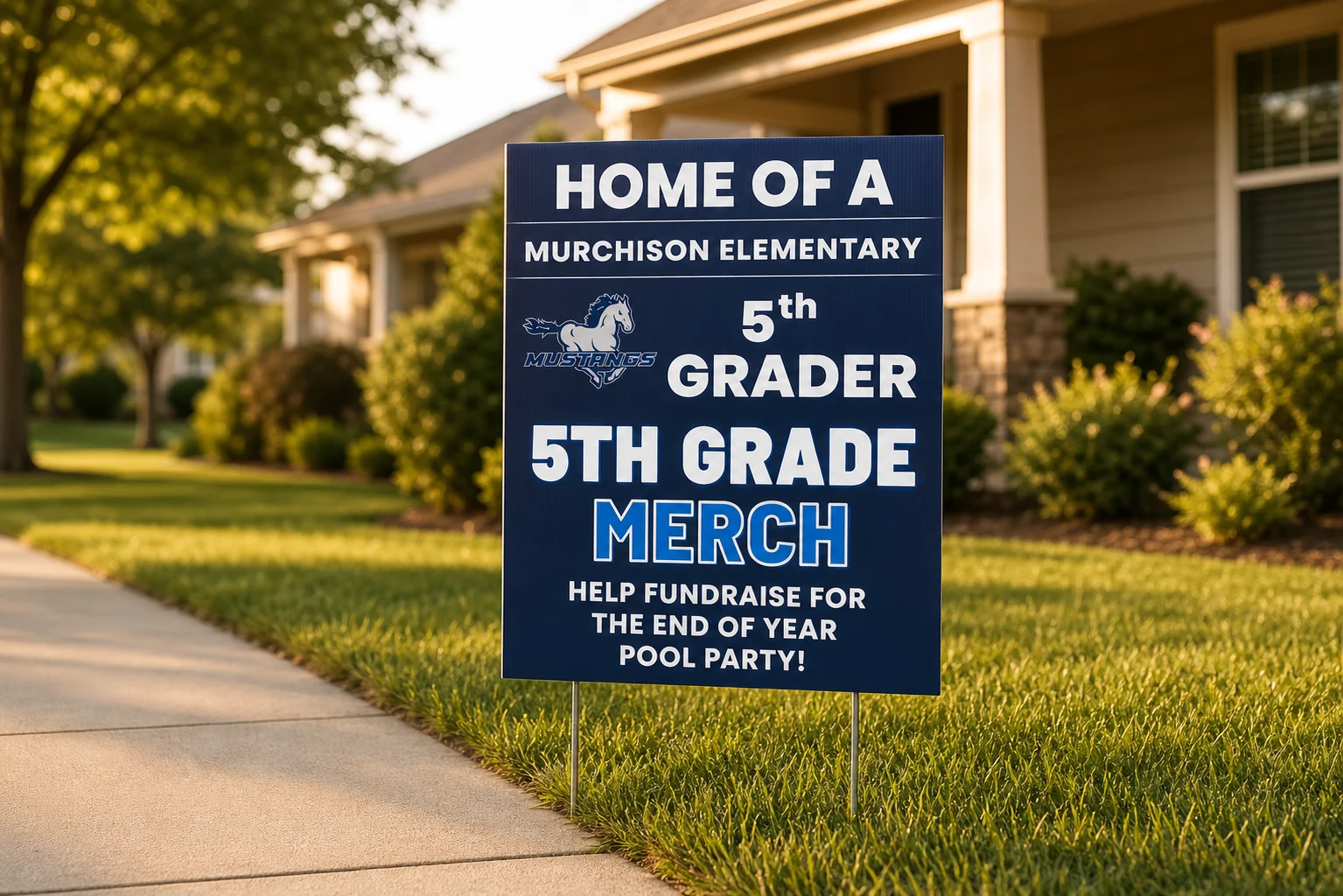 Murchison 5th grade yard sign in a front lawn